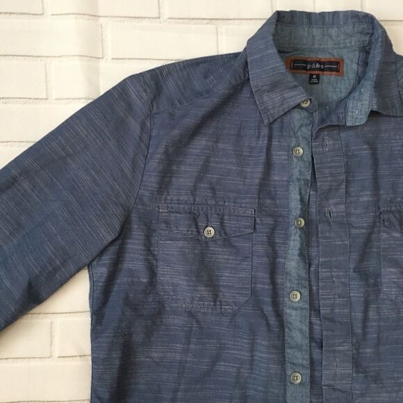 pd&c blue cotton button down shirt size small - Picture 1 of 9